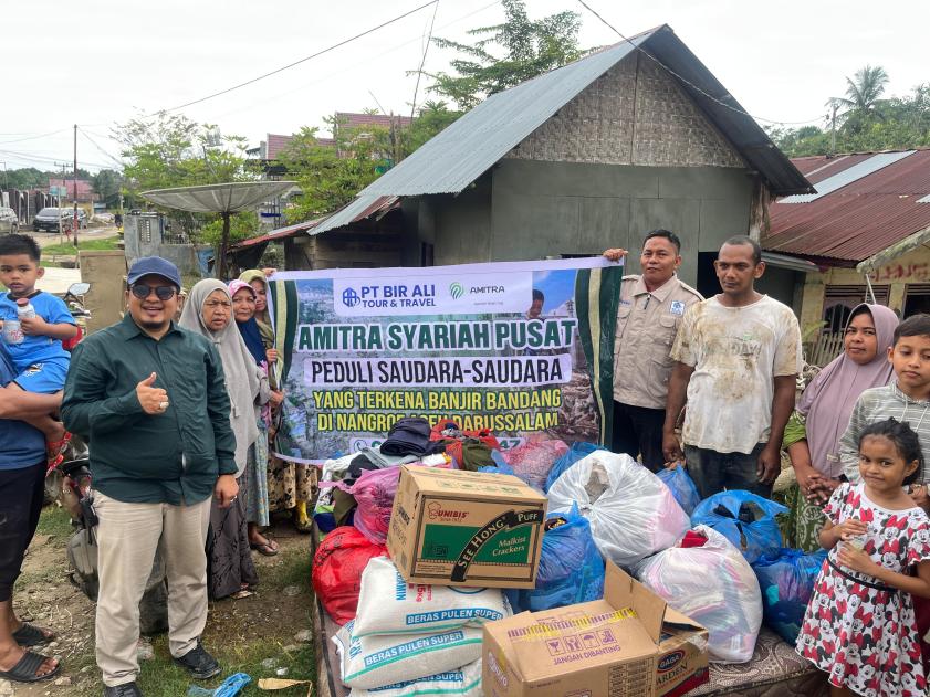 Kolaborasi Amitra Syariah Pusat dan PT Bir Ali Bantu Korban Banjir Bandang Aceh Utara